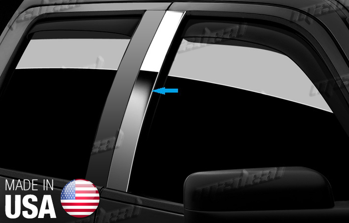 TYGER For 15-18 Chevy Colorado Extended Cab 2PC Stainless Steel Pillar Post Trim