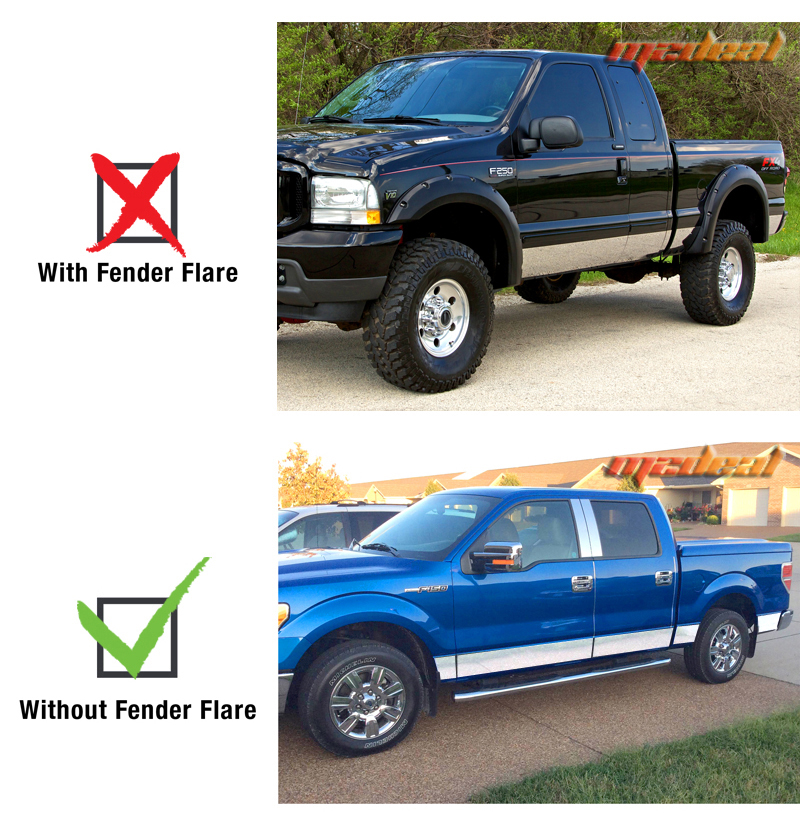 TYGER Fits 88-98 Chevy Pickup Crew Duelie W//Fende Rocker Panel Trim 6.25/" 12PC