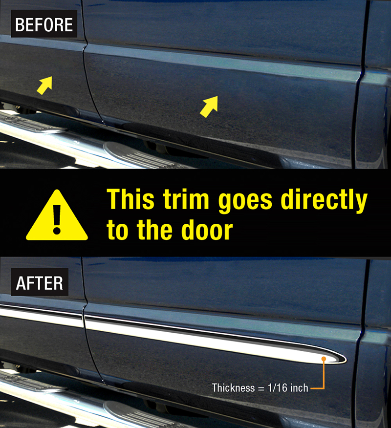 TYGER For 99-06 Chevy Silverado 4Dr Extended Cab Body Side Molding Trim 1.5/" 4PC