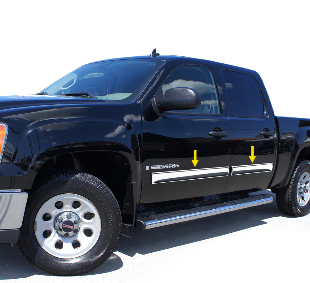 TYGER For 0713 GMC Sierra Crew Cab Body Side Molding Trim 4.25" Full