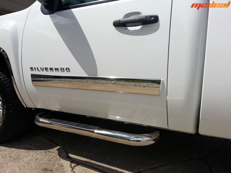 TYGER Fits 0713 GMC Sierra Reg Cab Body Side Molding Trim Full Width 4