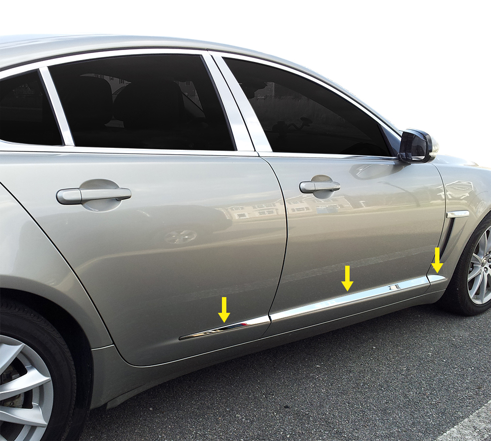 TYGER For 0915 Jaguar XF Accent Body Side Molding Trim Overlay 1 1/4