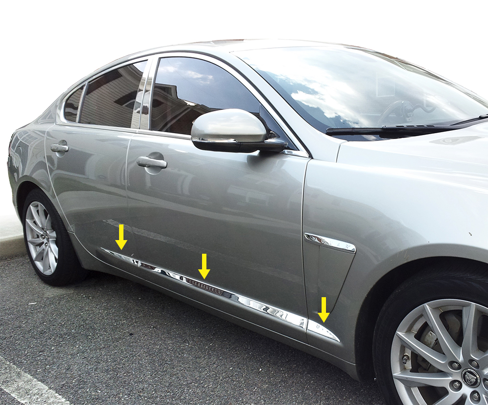TYGER For 0915 Jaguar XF Accent Body Side Molding Trim Overlay 1 1/4