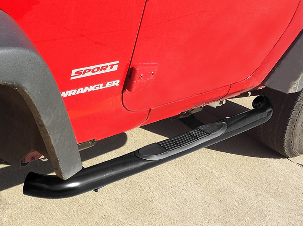 3" Black Side Step Nerf Bars 20072017 Jeep Wrangler JK 2 Door eBay